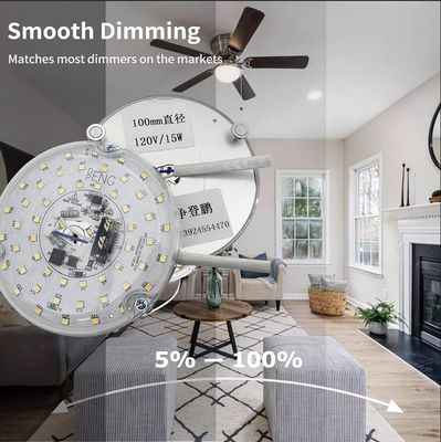 120V 15W Driverless Dia 100mm Led Light For Led Fan Light With ETL Certificate Ceiling Fan Led Light Replacement