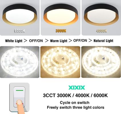 Dia125mm Round Pcb Board 4.9'' LED Retrofit Light Kit 22W Color 3CCT 3000K/4500K/6000K CRI90 For Ceiling Fan Light Replacement Panel PCB Ceiling Light LED Retrofit Kit120V 2200LM