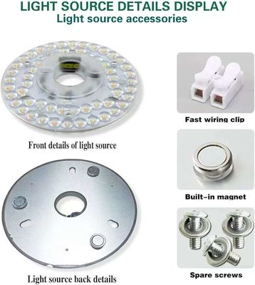 Dia125mm Round Pcb Board 4.9'' LED Retrofit Light Kit 22W Color 3000K/4500K/6000K CRI90 For Ceiling Fan Light Replacement Panel PCB,Ceiling Light LED Retrofit Kit,120V 2200LM,