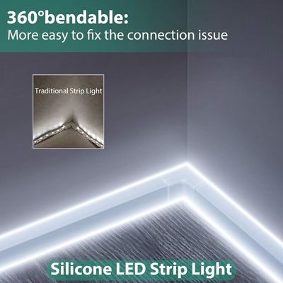 White Led Strip Lights 16.4ft/5m Neon Light Strip 12V Flex Waterproof Neon LED Strip Silicone LED Neon Rope Light For Kitchen Bedroom Indoor Outdoor Decoration Power Adapter Not Included