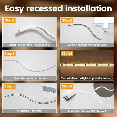 Exterior Waterproof 12/24V Silicone LED Light Strip For Home Decor Neon LED Strip Lights White 16.4ft/5m Neon Light Strip 12V Silicone Waterproof Flexible LED Neon Rope Lights For Bedroom Festival