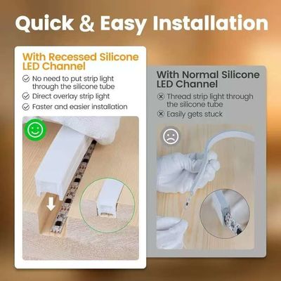 Exterior Waterproof 12/24V Silicone LED Light Strip For Home Decor Neon LED Strip Lights White 16.4ft/5m Neon Light Strip 12V Silicone Waterproof Flexible LED Neon Rope Lights For Bedroom Festival