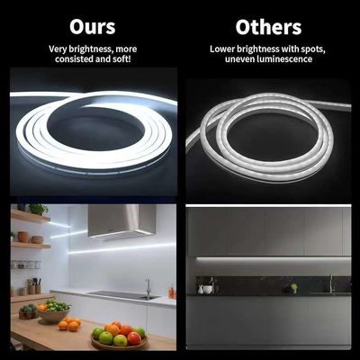 16.5FT / 5 Meter Spotless Silicone LED Channel System Recessed Flexible Tube With Milky White Cover Wider Track For 12mm Waterproof LED Strip Light USC7 WW