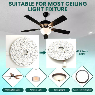 High Lumen 230V 15W 110MM 36V  3CCT Spare Part Ceiling Fan PCB Board Driver Less LED Modules Dimming And Color Adjustment
