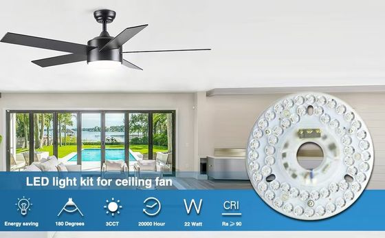 5CCT 18W/24W DIP Switch Ceiling Light Fan With Witch Power Replaces LED Module  120V Ceiling Fan Panel Retrofit Kit With DOB Modules