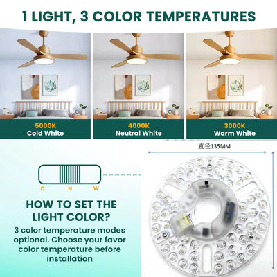 5CCT 18W/24W DIP Switch Ceiling Light Fan With Witch Power Replaces LED Module  120V Ceiling Fan Panel Retrofit Kit With DOB Modules
