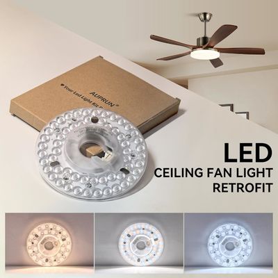 4.92” Universal Ceiling Fan Led Light Replacement for Ceiling Fan Flush Mount Ceiling Light, 18W 3CCT 3000K 4000K 6000K 1500LM CRI90 Dimmable Affordable Solution for Hampton Bay Harbor Breeze Hunter