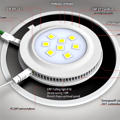 ERP ETL Certified 24W Round LED Panel Light with Adjustable CCT