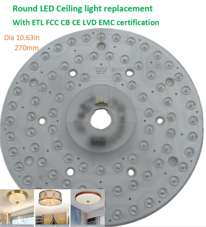 270mm Dimmable Round Led Ceiling Light Replacement 120v Aluminum  With FCC,ETL,CB,CE,LVD,EMC Certificate