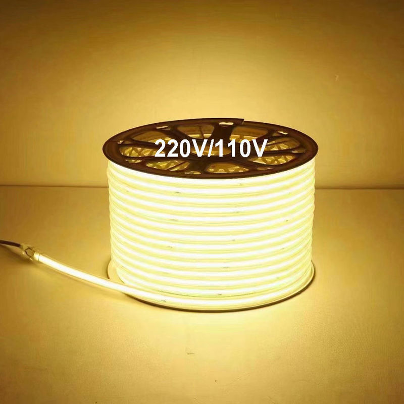 110V 220V Waterproof COB LED Light Strip With PVC Glue Customizable Blue / Ice Blue / White / Green / Purple / Golden / Pink