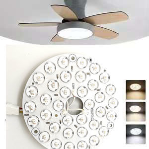 High Lumen 230V 15W 110MM 36V  3CCT Spare Part Ceiling Fan PCB Board Driver Less LED Modules Dimming And Color Adjustment