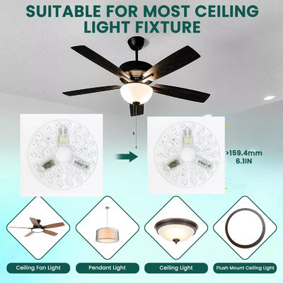 ERP Rosh LED Modules 5CCT 12W/18W/24W DIP Switch Ceiling Light Fan With Witch Power Replaces LED Module
